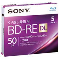 ソニー 録画用BD－RE　50GB　5枚　5BNE2VJPS2