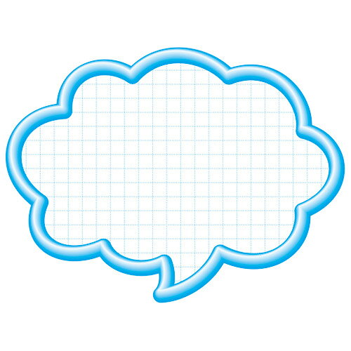 ササガワ 抜型カード　16-4193　吹出大　ブルー