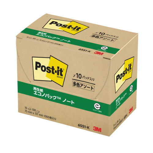 スリーエム　ジャパン Post－it　エコノパック　6551－K　混色