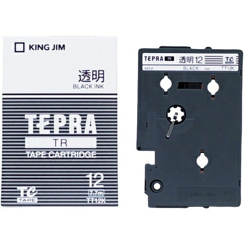 キングジム テプラTRテープ TT12K 透明に黒文字 12mm キングジム テプラTRテープ TT12K 透明に黒文字 12mm
