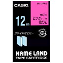 カシオ計算機 蛍光テープ XR-12FPK 桃に黒文字 12mm
