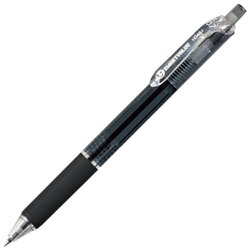 スマートバリュー ノック式油性ボールペン　H048J－BK　黒