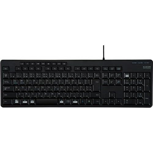 エレコム 抗菌有線フルキーボード ブラック TK‐FCM114SKBK
