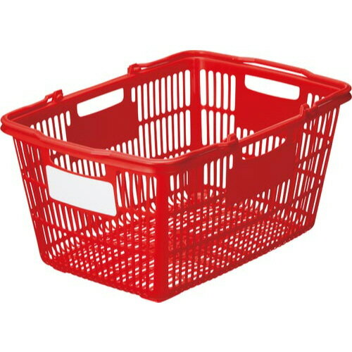 カウネット　タイトルが書けるカラーバスケット　深型　赤　3694‐8154