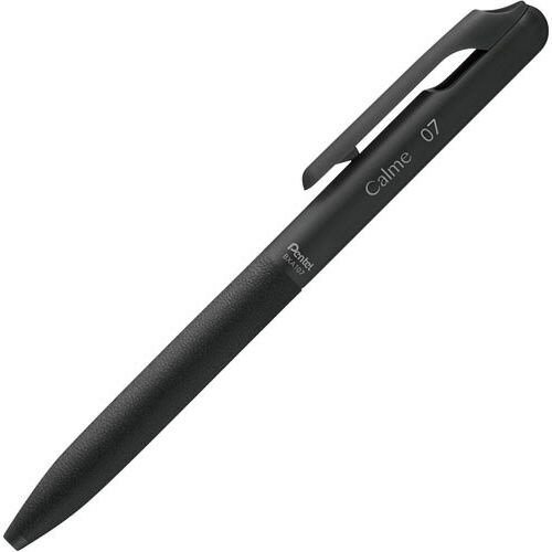 ぺんてる　油性ボールペン　Calme　07mm　黒　ブラック軸　BXA107A‐A