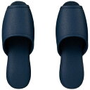 テンダイ 抗菌レザー調スリッパ 前あきタイプ M ネイビー ●外寸法:約26.5cm E123053