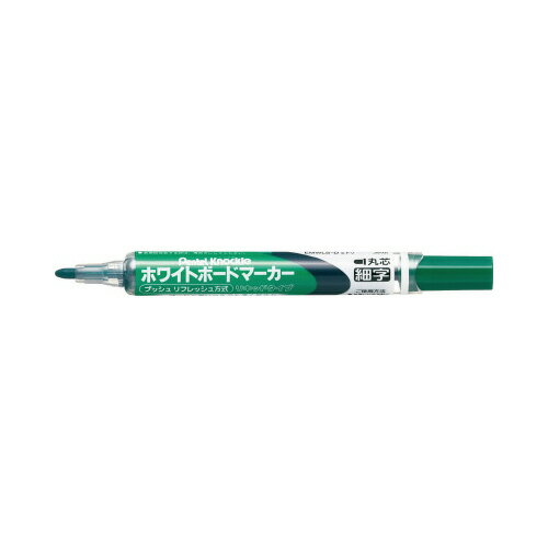 ぺんてる ホワイトボード用マーカー ノックル 緑インキ 丸芯・細字筆記線幅1．6ミリ EMWLS－D