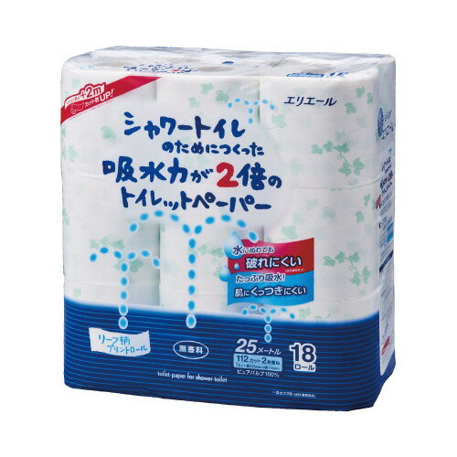 大王製紙 シャワートイレのための吸水力が2倍 トイレットペーパーダブル25m×18R 823175