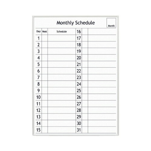 マグエックス 簡易ホワイトボード（月予定） A3 裏面マグネット付 MAMB-3042W-Yのサムネイル