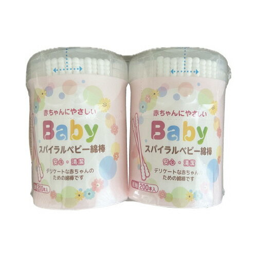 COCORO スパイラルベビー綿棒 200本×2個パック 140335