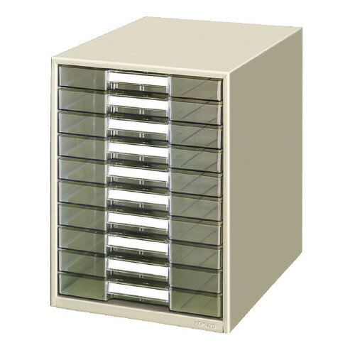 コクヨ KOKUYO レターケース透明プラスチック 引出しタイプB4タテ 浅型10段 LC-BG110M グリーン購入法適応