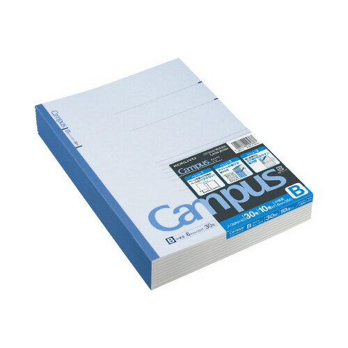 コクヨ KOKUYO キャンパスノート B罫（中横罫） セミB5 罫幅6mm30枚 10冊パック ノ-3BNX10