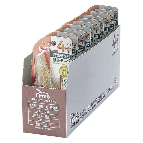 シード ケシワードぴーも詰替え式4 幅4．2mm×長さ10m 10本入 PM4H-10P グリーン購入法適応 エコマーク