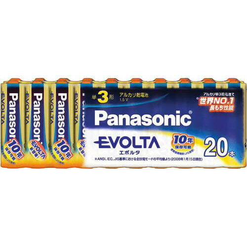Panasonic アルカリ乾電池EVOLTA 単3形 20本入 LR6EJ/20SW グリーン購入法適応 Panasonic アルカリ乾電池EVOLTA 単3形 20本入 LR6EJ/20SW グリーン購入法適応