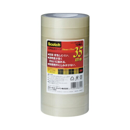 スリーエム ジャパン 透明テープ＃500 35m巻 18mm×35m 10巻パック 500-3-1835-10P