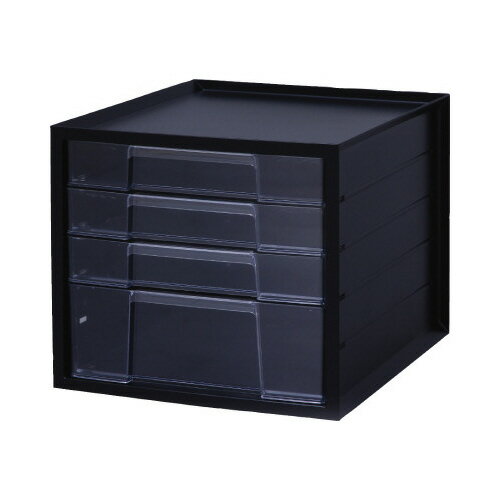 アイリスオーヤマ レターケース浅型3段深型1段 ブラック W276×D335×H252mm LCJ-4Dブラツク