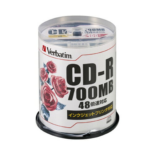 バーベイタム Verbatim CD−R 100枚(スピンドルケース) IJP対応 SR80PP100 グリーン購入法適応 ★10個パック バーベイタム Verbatim CD−R 100枚(スピンドルケース) IJP対応 SR80PP100 グリーン購入法適応 ★10個パック