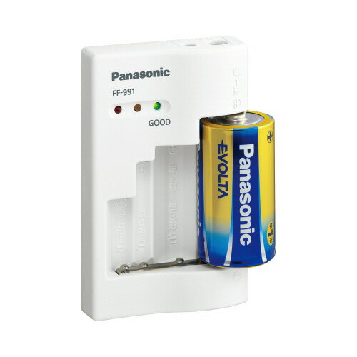 Panasonic 電池チェッカー 単1〜単5形・9Vのアルカリ・マンガン用 FF-991P-W Panasonic 電池チェッカー 単1〜単5形・9Vのアルカリ・マンガン用 FF-991P-W