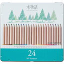 トンボ鉛筆 缶入色鉛筆S木物語24色 丸軸、森林認証材使用、24色 CB-RS24C グリーン購入法適応 エコマーク ★10個パック