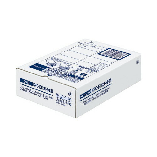 コクヨ KOKUYO プリンタを選ばないはかどりラベル A4 12面 500枚入り KPC-E1121-500N グリーン購入法適応