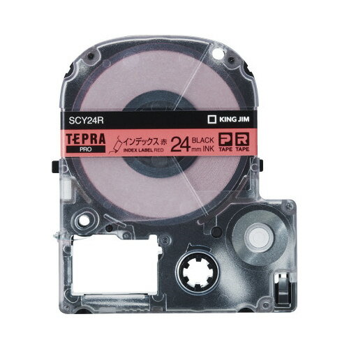キングジム テプラPROテープカートリッジ インデックスラベル 赤ラベル黒文字 SCY24R グリーン購入法適応 エコマーク