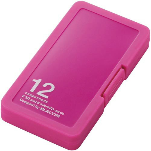 エレコム SD／microSDカードケース SD6枚＋マイクロSD6枚収納ピンク CMC-SDCPP12PN ★10個パック