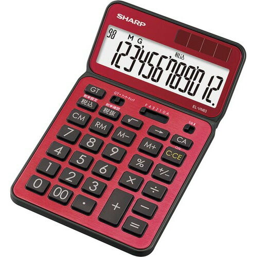 シャープ シャープ カラーデザイン電卓 レッド系スタイリッシュレッド 12桁 EL-VN83-RX エコマーク シャープ シャープ カラーデザイン電卓 レッド系スタイリッシュレッド 12桁 EL-VN83-RX エコマーク