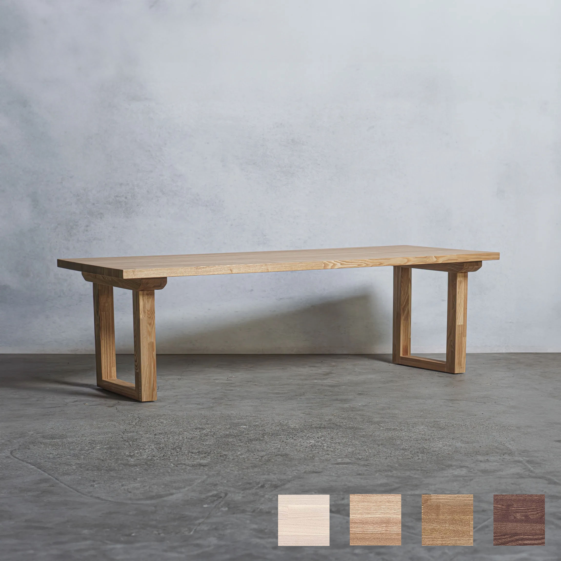 木製 オーダー ローテーブル 口型 【清水材木店】