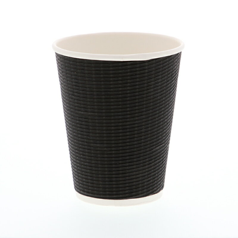 紙コップ ペーパーカップ エコブラック断熱カップ 12オンス (360ml) 50個入 口径90mm×高110mm×底径60mm ノーブランド
