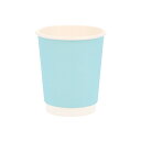 紙コップ 二重断熱カップ 8オンス(240ml) 口径80mm スカイブルー 25個 ZE08-D-SKYBLUE BMターゲット