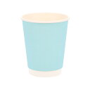 紙コップ 二重断熱カップ 12オンス(400ml) 口径80mm スカイブルー 25個 ZE12-D-SKYBLUE BMターゲット