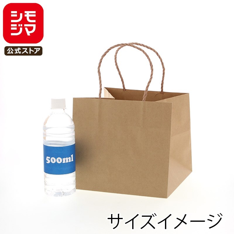 HEIKO 紙袋 手提げ紙袋 Pスムースバッグ 22-22 未晒無地 幅220×マチ220×高200mm 25枚入 ブラウン 業務..