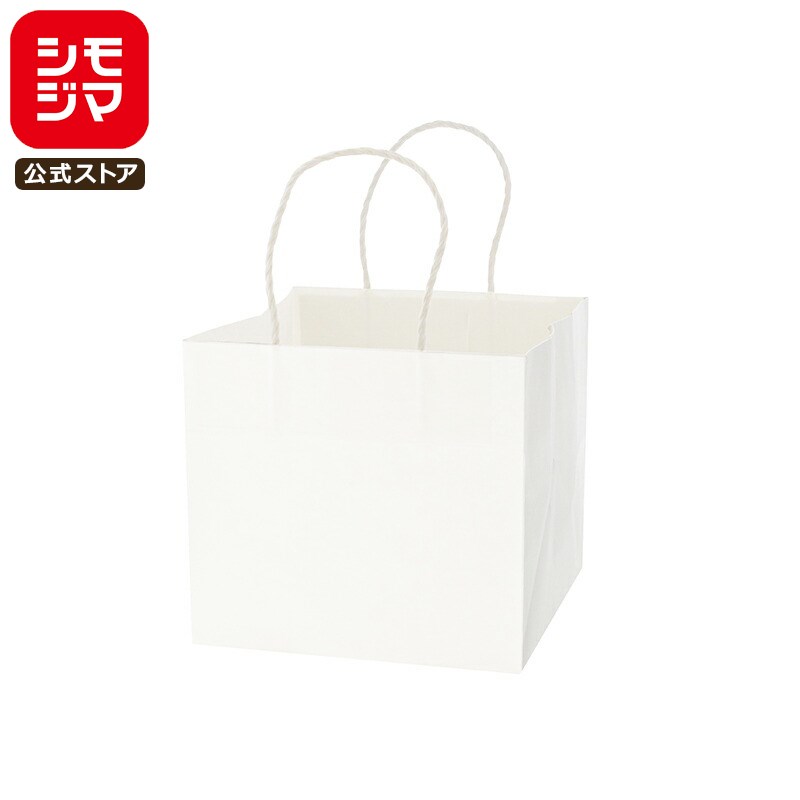 HEIKO 紙袋 手提げ紙袋 Pスムースバッグ 22-22 白無地 幅220×マチ220×高200mm 25枚入 ホワイト 業務用 ..