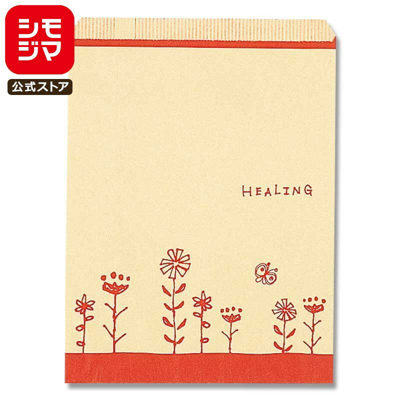 HEIKO 紙袋 平袋 柄小袋 R-50 ハーブフラワー R 幅180×高230mm 200枚入 赤 業務用 ラッピング シモジマ..