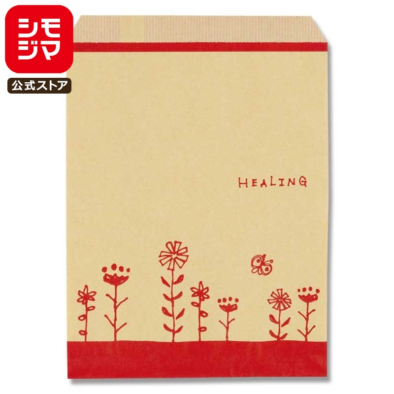 HEIKO 紙袋 平袋 柄小袋 R-70 ハーブフラワー R 幅140×高180mm 200枚入 赤 業務用 ラッピング シモジマ..