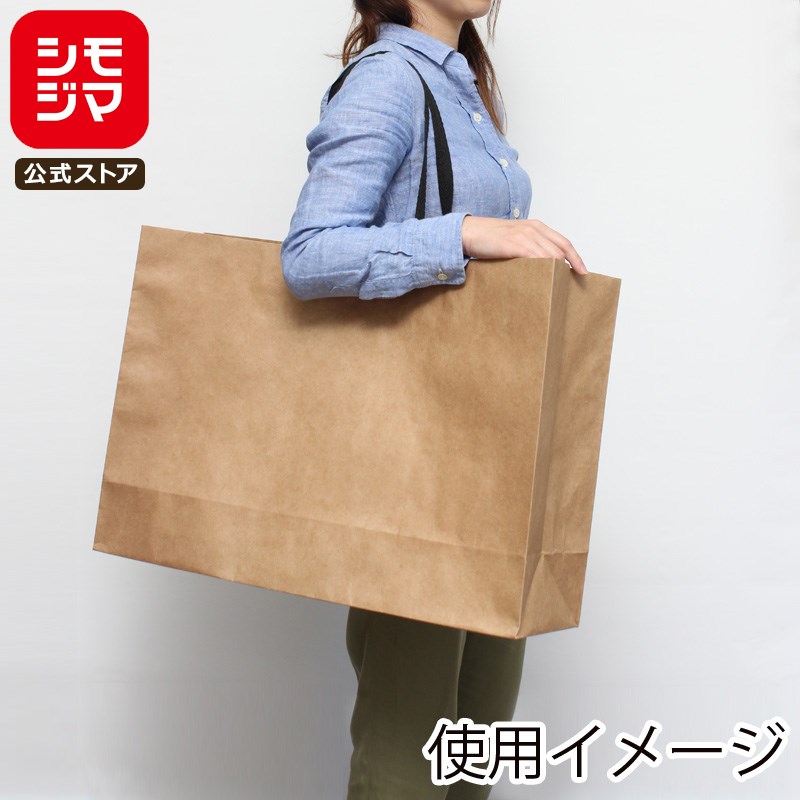 HEIKO 紙袋 手提げ紙袋 ファッションバッグ LLワイド 未晒無地 幅600×マチ180×高420mm 10枚入 ブラウン..