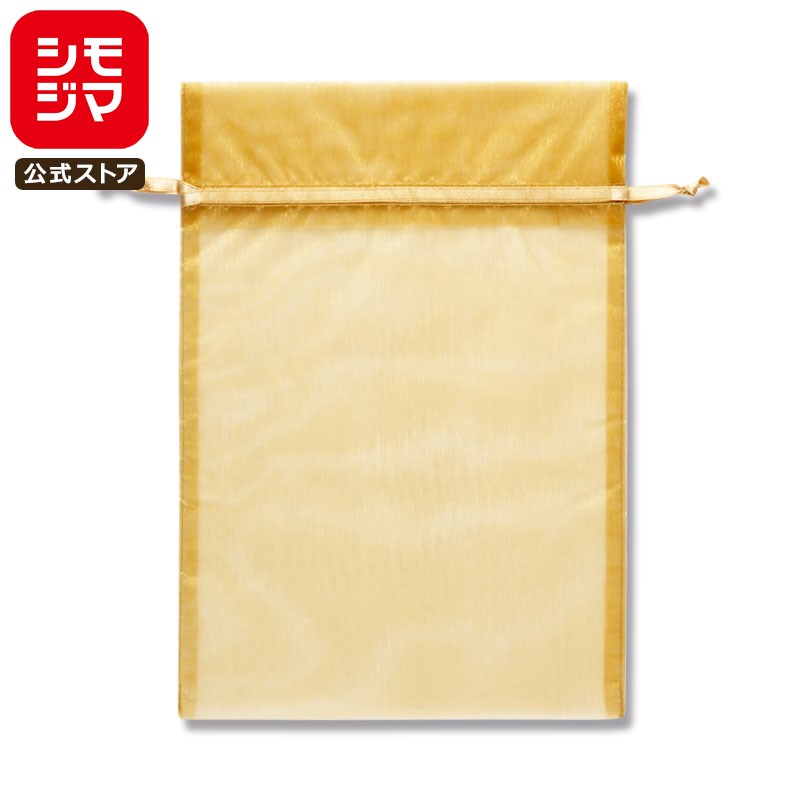 ギフト バッグ 10枚 巾着 袋 オーガンジーバッグ XL ゴールド シモジマ HEIKO 008705082