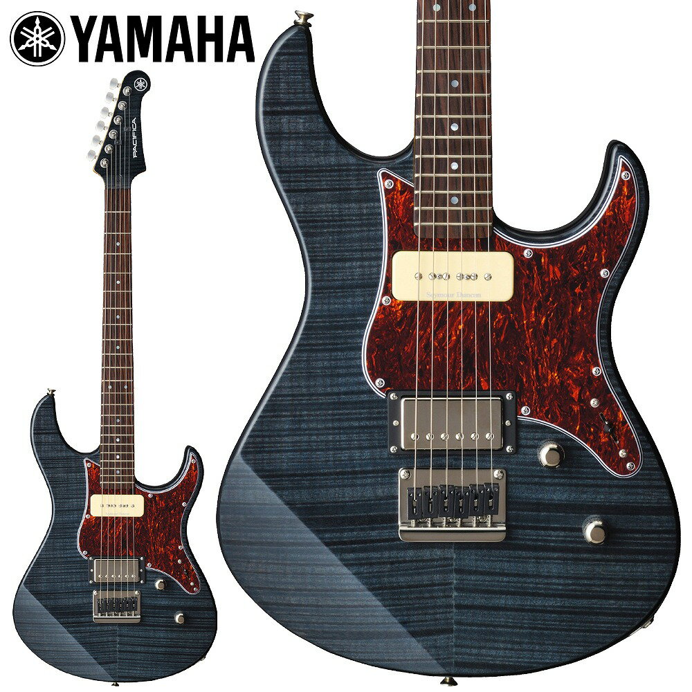 正確な音程、高い演奏性、多彩な音色、高品質なサウンド。上級モデルで開発されたアイデアや技術を惜しみなく注ぎ込んだヤマハを代表する”パシフィカ・シリーズ”! エレキギターの魅力を伝える、クオリティ&コストパフォーマンスの高いモデルです。 ボディトップ及びヘッドに美しい杢目のフレイムメイプルを配したクールでスマートなルックスです。 ピックアップは、フロントにSeymour Duncan社製のSP90-1を、リアには同社製のカバードハムバッキングCustom 5を搭載。シングルコイルながら深みのあるワイドなサウンドが特徴のSP90-1と、適度にブライト感を抑えながら粘りのある独特なハムバッキングサウンドを創出するカバードCustom 5のコンビネーションは、従来のパシフィカ・シリーズが持つポテンシャルを遥かに凌ぐ完成度を誇ります。 ブリッジは、ヤマハオリジナルのブリッジプレートに、Graph Tech社製String-Saverサドルをマウントしたカスタムブリッジを搭載。 サウンド・演奏性・外観デザインの全てにおいて充実の仕上がりです。 ●Body:Figured Maple Top/Alder Back ●Neck:Maple(Bolt-on) ●Fingerboard:Rosewood 22F ●Pickups:Seymour Duncan SP-90-1n(フロント)Seymour Duncan Custom5('リア) ●Contorol:1 Volume 1 Tone/Coil Tap SW 3 Way-Switch
