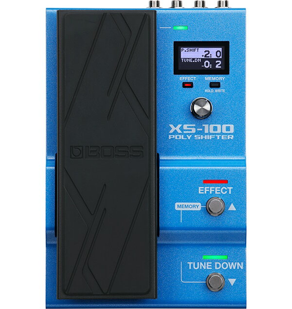 ※品薄商品の為、お1人様1点のみとさせていただきます。ご了承くださいませ。 XS-100はギターやベースの音程を±4オクターブまで瞬時に切り替えることができるペダルです。 BOSS独自の技術で楽器のキャラクターや演奏性を変えることなく自然なピッチシフトが可能です。本体についているペダルを踏みこむことでリニアに音程が変わり、変わる速さや踏み込んだ時のカーブを設定・変更することも可能となっています。
