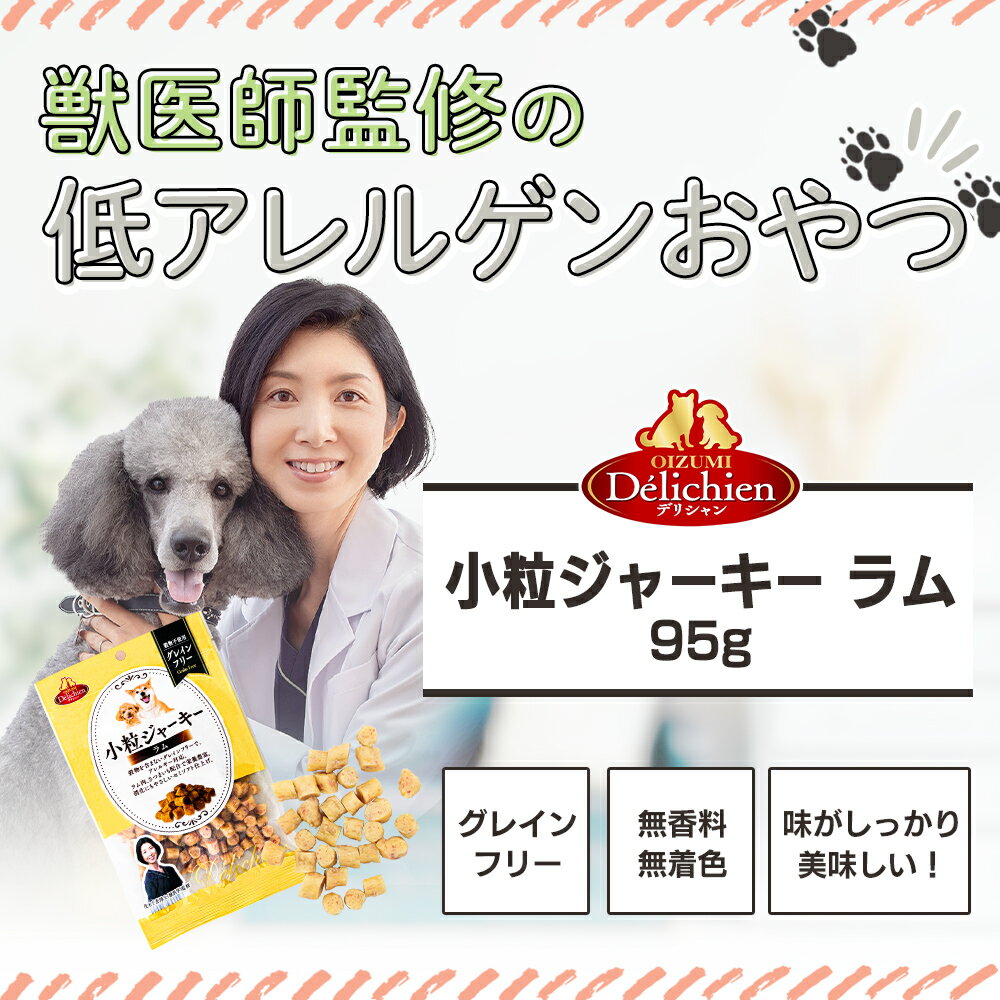 小粒ジャーキー ラム 95g おやつ 国産 ドッグフード 無添加 犬 グレインフリー 低カロリー 低アレルゲン 無着色 デリシャン ジャーキー フード お試し ガム 子犬 仔犬 小型犬 中型犬 大型犬 成犬 プレミアムドッグフード 長持ち 低脂肪 いぬ ヒューマングレード ペット