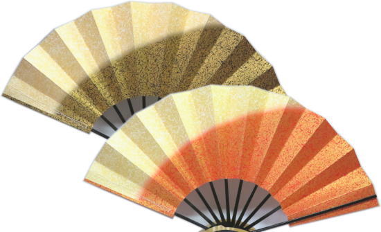 舞扇子≪金箔　褄ボカシ　赤　黒≫◇黒塗竹◇9寸5分　松1910　松1911　化粧箱なし　レターパックOK　京扇子　扇子　舞扇