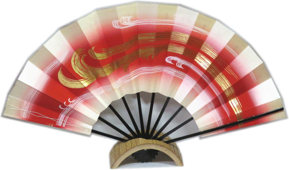 舞扇子≪京2138　金箔≫エンジ◇黒竹◇9寸5分　化粧箱なし　ゆうパケット発送OK　京扇子　扇子　舞扇