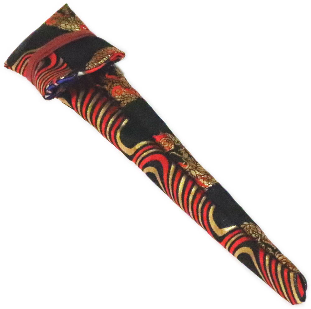 尺扇子用【扇子袋】黒系2　金襴　1尺　扇子入れ　1本入れ【3本までメール便発送OK】扇子ケース【舞扇子】