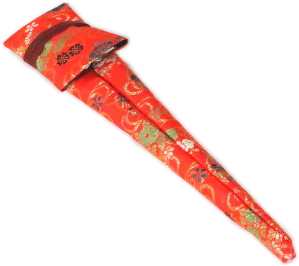 尺扇子用【扇子袋】赤系1　金襴　1尺　扇子入れ　1本入れ【3本までメール便発送OK】扇子ケース【舞扇子】