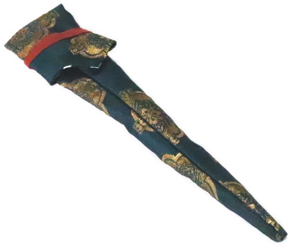 尺扇子用【扇子袋】緑系2　金襴　1尺　扇子入れ　1本入れ【3本までメール便発送OK】扇子ケース【舞扇子】