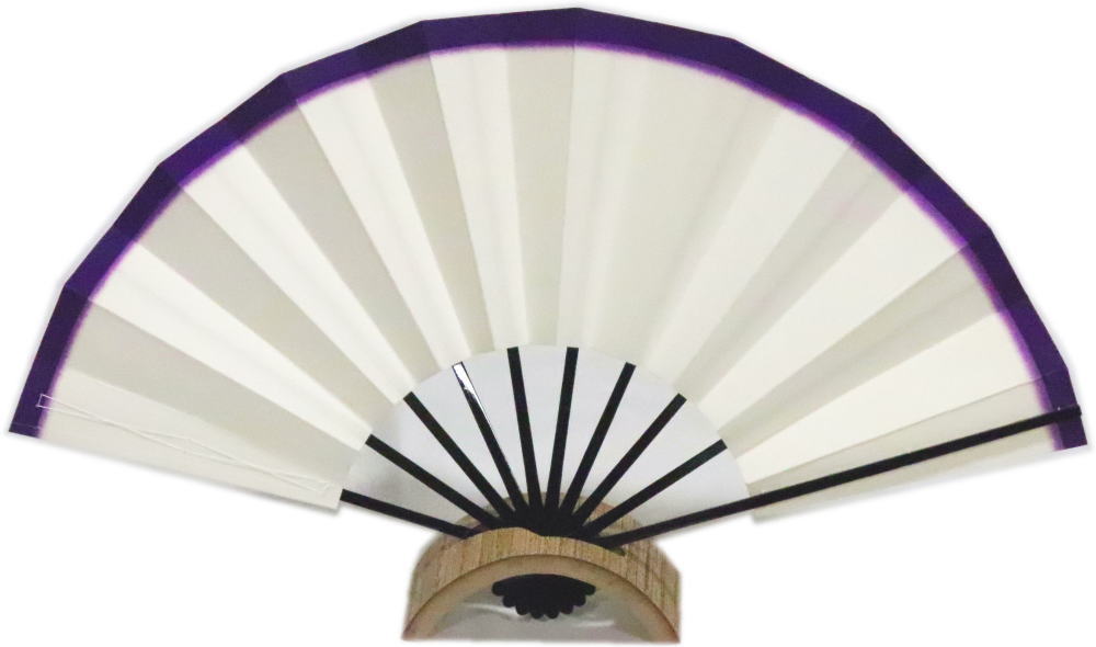 ・舞扇子≪白地　天紫　舞花≫◇黒竹◇9寸5分　化粧箱なし　ゆうパケット発送OK　京扇子　扇子　舞扇