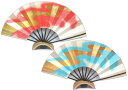 ・舞扇子≪ア957 赤・水色(金銀箔)≫◇黒竹◇9寸5分 化粧箱なし ゆうパケット発送OK 京扇子 扇子 舞扇