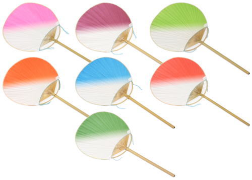 【うちわ】【団扇】踊りうちわ　竹枝　小丸N◇ボカシうちわ◇両面同柄（丸枝）22cm　日本製　京うちわ