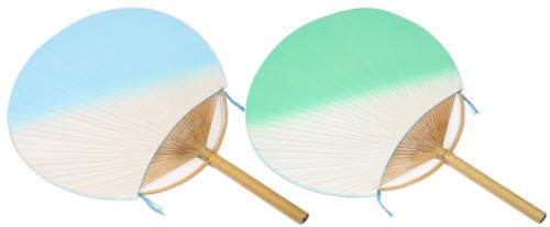 【在庫処分】【うちわ】【団扇】踊りうちわ　竹枝　特大◇ボカシうちわ◇両面同柄（丸枝）28cm　日本製　..