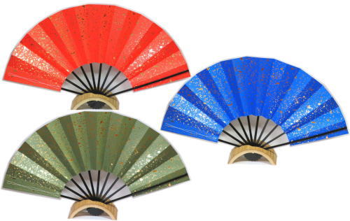 ・舞扇子≪金ちらし箔　赤　草　青≫姫405　姫406　姫407　黒塗竹◇9寸5分　化粧箱なし　 ゆうパケット発..